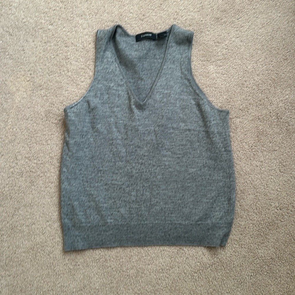 Gray vneck sweater vest